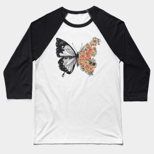 Floral Butterfly Baseball T-Shirt